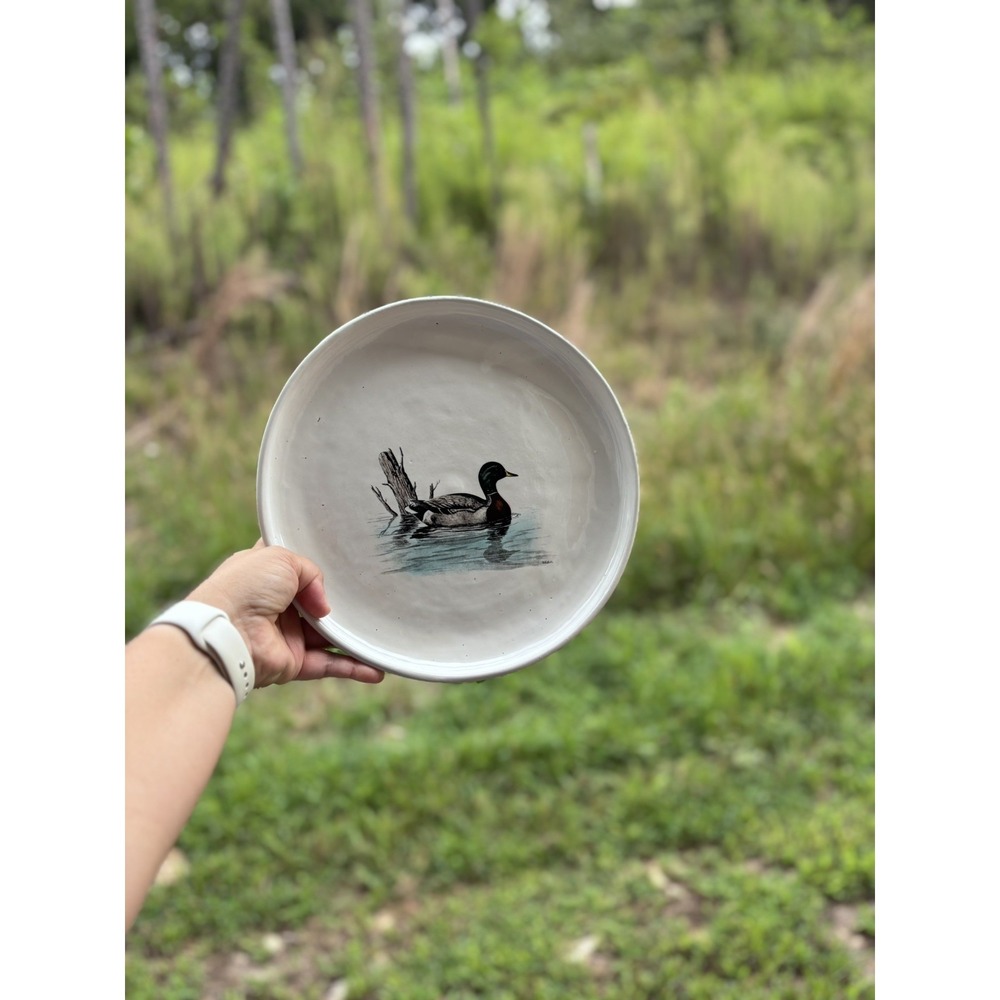 Vintage Hand Painted Mallard Duck Wildlife Decorative Plate Signed 4 Available